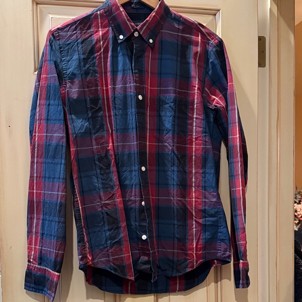 J. Crew Red and Blue Plaid Casual Shirt